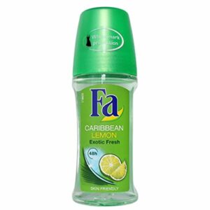 Fa Caribbean Lemon 24h Deodorant Roll On Glass Bottle, 160gm