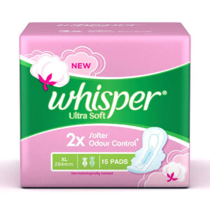 Whisper Ultra Soft Sanitary Pads, 15pcs (XL)