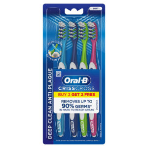 Oral B B2G2 CrissCross Deep Clean Anti Plaque Toothbrush, 4pcs