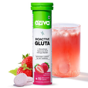 Oziva Bioactive Gluta Effervescent Tablets (Strawberry Swirl), 15tabs