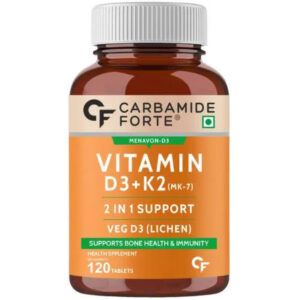 Carbamide Forte Vitamin D3 K2 - Mk7, Lichen Source With Vitamin K2 Mk7, 120tabs