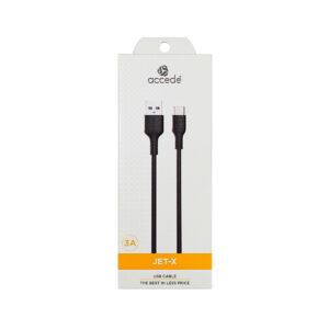 Accede Jet X Type C USB Data Cable (Black), 1pc