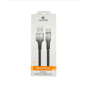 Accede 3A Revo Plus Type C Super Fast Charging Cable, 1pc