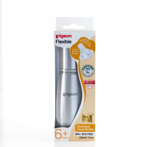 Pigeon Slim Neck Steel Feeding Bottle (6+months), 220ml