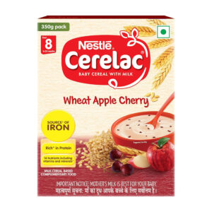 Cerelac Baby Cereal with Milk from Wheat Apple Cherry, 350gm