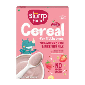 Slurrp Farm Strawberry, Ragi, Rice & Milk Cereal, 200gm