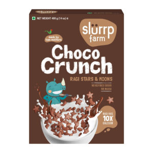 Slurrp Farm Choco Crunch Chocolate Cereal (Ragi Stars & Moons), 400gm