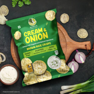 Brown Rice Crisps Cream & Onion, 55gm