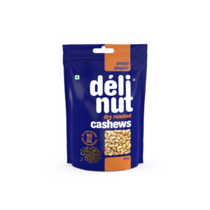 Delinut Peppy Pepper Dry Roasted Cashews, 80gm
