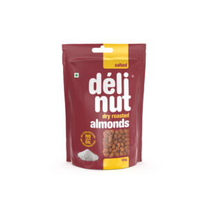 Delinut Salted Dry Roasted Almonds, 80gm