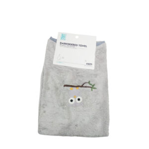 Lofa Microfiber Coral Fleece Solid Embroided Hand Towel, 1piece