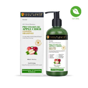 Soulflower Herbal 100% Natural Himalayan Pro Vitamin B5 1% Apple Cider Vinegar Glossing Shampoo, 300ml